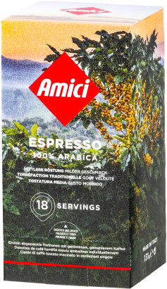 Amici Servings - Espresso - 18 dosettes E.S.E.