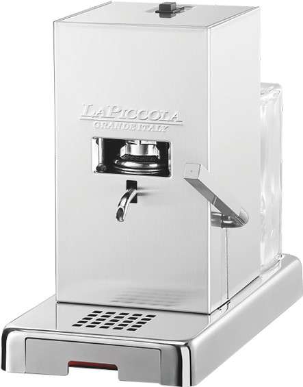 Machine à Expresso La Piccola Perla - Dosettes ESE 44mm - Réservoir Verre - Écologique - Argenté